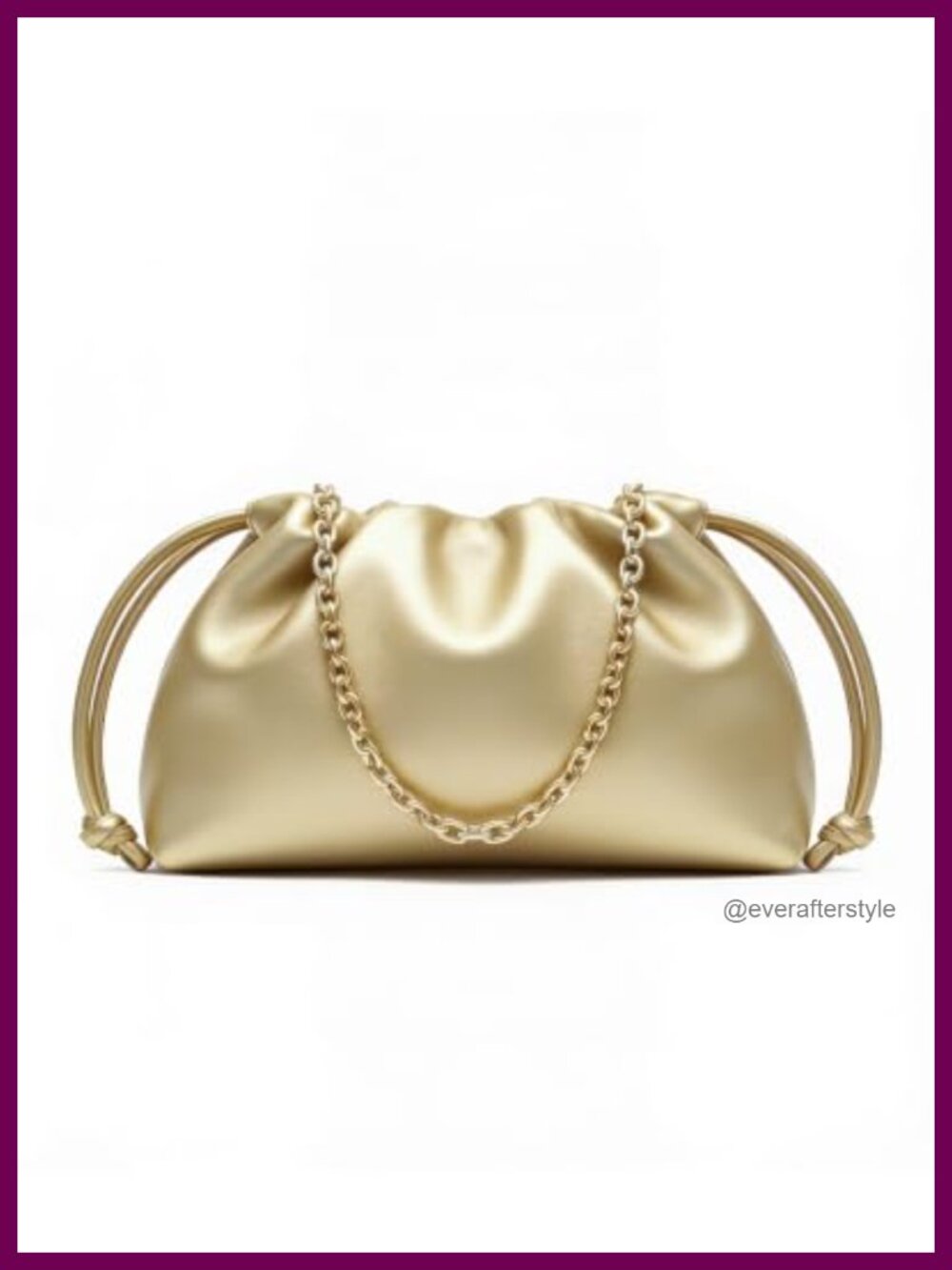 Vegan Leather Clutch Crossbody Bag 3-in-1 Drawstring Evening Purse